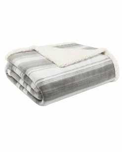Buy 👍 Eddie Bauer Ashworth Stripe Ultra Soft Plush Sherpa Throw Home Blankets & Throws 🎉