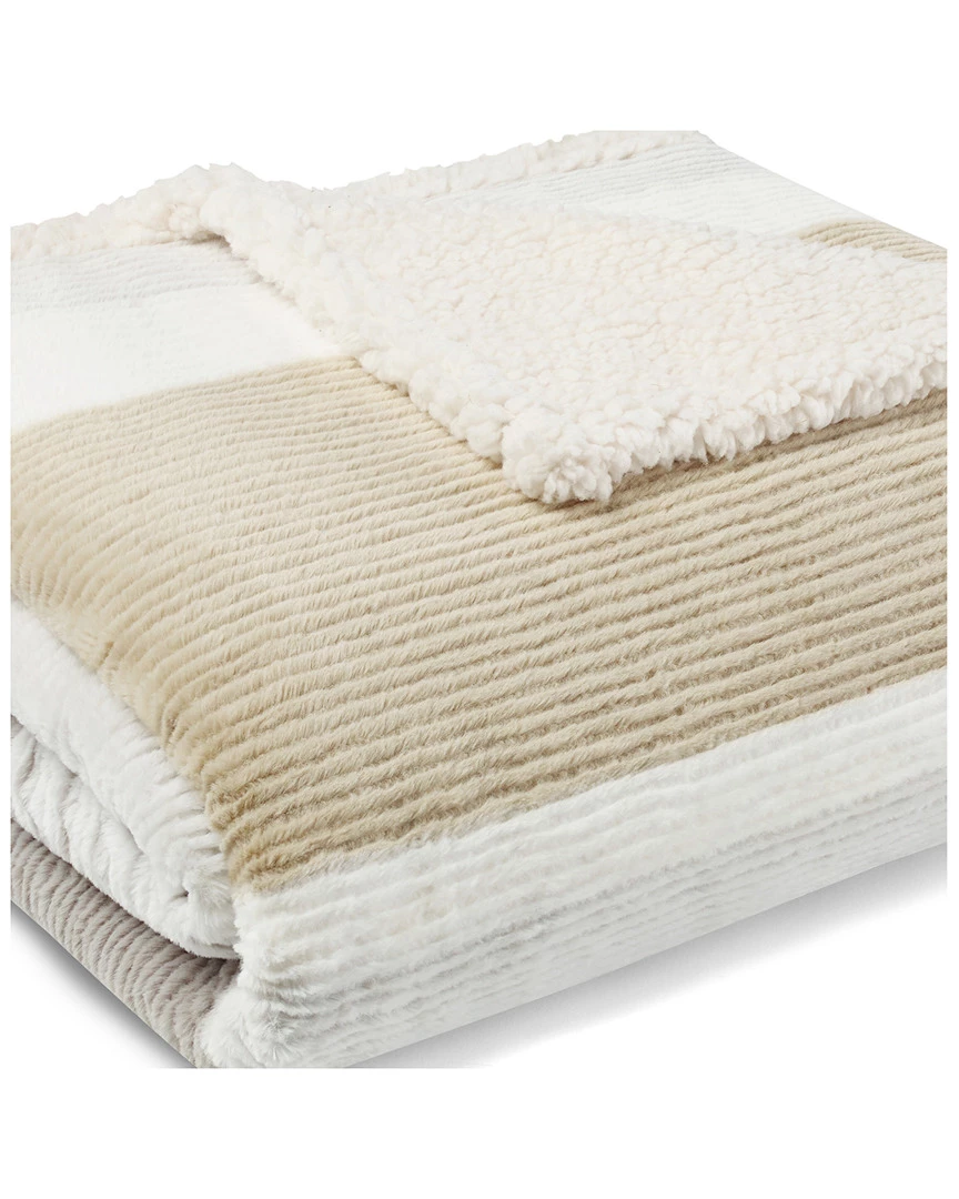 Best Pirce 👏 Eddie Bauer Fillmore Stripe Cement Textured Plush Sherpa Throw Home Blankets & Throws 🔔 2 Best Pirce 👏 Eddie Bauer Fillmore Stripe Cement Textured Plush Sherpa Throw Home Blankets & Throws 🔔 - Image 2