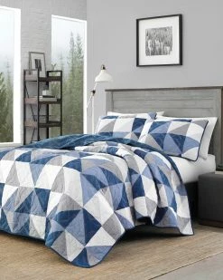 Cheapest 💯 Eddie Bauer North Cove Navy Quilt Set Home Comforters & Quilts 🥰