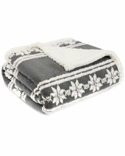 Coupon 🎉 Eddie Bauer Snowflake FairIsle Ultra Soft Plush Sherpa Throw Home Blankets & Throws 🔥