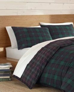 New 🎁 Eddie Bauer Woodland Tartan Green Duvet Cover Set Home Duvet Inserts & Duvets 👏