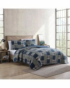 Promo ⌛ Eddie Bauer Madroplaid 100% Cotton Reversible Quilt Set Home Comforters & Quilts ⌛