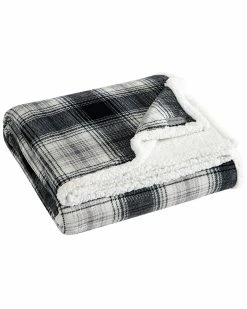 Budget 🎉 Eddie Bauer Vail Plaid Ultra Soft Plush Fleece-Blanket Home Blankets & Throws ⭐