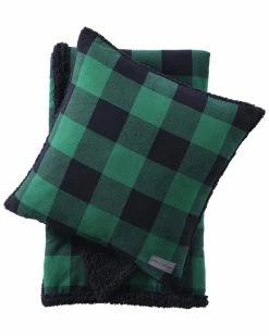 Best Pirce ๐ Eddie Bauer Cabin Plaid 100% Cotton Flannel Throw & Pillow Set Home Blankets & Throws ๐