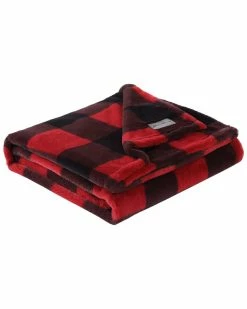 Wholesale ⭐ Eddie Bauer Cabin Plaid Fur Like-Reversible Throw Blanket Home Blankets & Throws 🧨