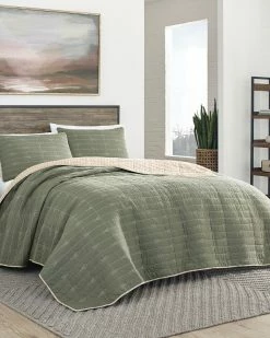 Flash Sale 🎁 Eddie Bauer Troutdale Green Quilt Set Home Comforters & Quilts 👍