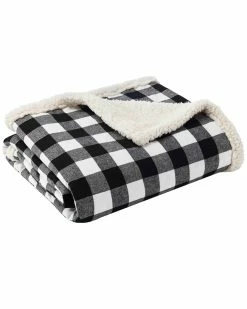 Deals 🥰 Eddie Bauer Cabin Plaid Flannel Sherpa Throw Home Blankets & Throws 😀