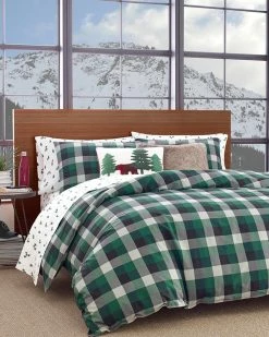 Outlet 😉 Eddie Bauer Birch Cove Plaid Pine Comforter Set Home Duvet Inserts & Duvets 🎉