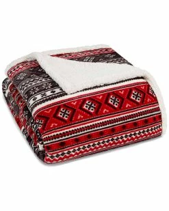 Brand new 👍 Eddie Bauer Classic Fair Isle Ultra Plush Fleece Sherpa Throw Home Blankets & Throws 😍