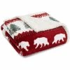 Hot Sale 🥰 Eddie Bauer Nautica Grizzly Peak Red Throw Home Blankets & Throws ⭐