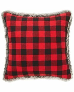 Promo 🎉 Eddie Bauer Cabin Plaid Fur Square Pillow Home Pillow Inserts 🤩