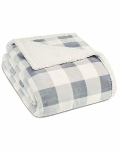 Cheap ⌛ Eddie Bauer Mountain Plaid Sherpa Blanket Home Blankets & Throws 👏
