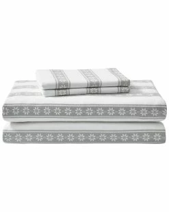 Best deal 🔔 Eddie Bauer Snowflake Fair Isle 100% Cotton Flannel Sheet Set Home Sheets 👍
