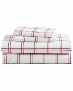 Deals ❤️ Eddie Bauer Westridge Plaid 100% Cotton Flannel Sheet Set Home Sheets ❤️