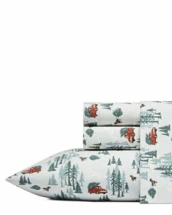 Promo 🌟 Eddie Bauer Tree Farm Flannel Sheet Set Home Sheets 😉