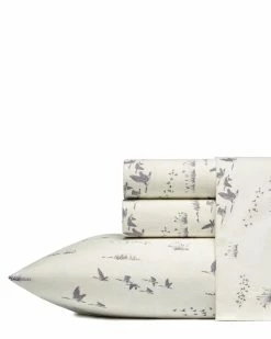 Cheap 💯 Eddie Bauer Geese Meadow Flannel Sheet Set Home Sheets ✔️